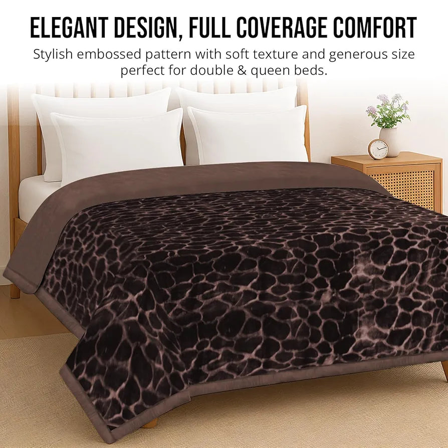 Cloth Fusion Floral Embossed Mink Blanket Single Bed for Winter,Soft Kambal for Comfort & Warmth
